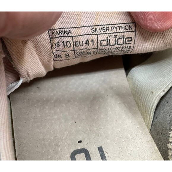 Hey Dude Karina Sneakers Womens 10 Silver Python Slip On Comfort Casual Shoes - Picture 8 of 8